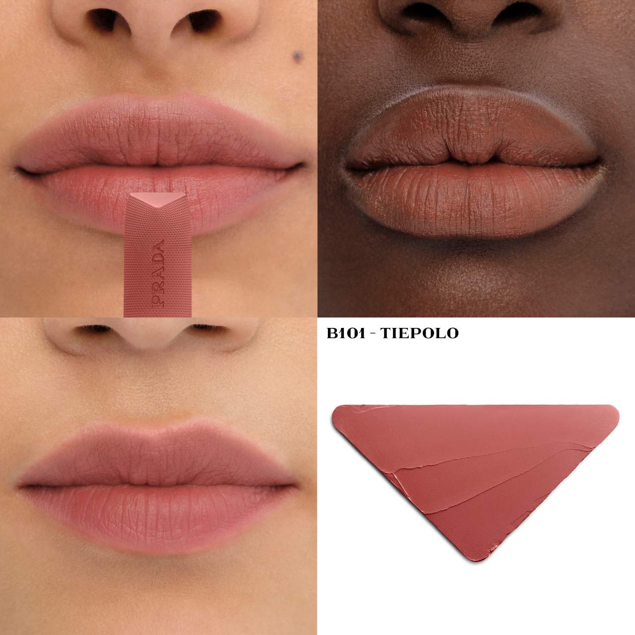 Помада Prada Monochrome Soft Matte Blur Lipstick у відтінку B101 TIEPOLO Помада Prada Monochrome Soft Matte Blur Lipstick у відтінку B101 TIEPOLO